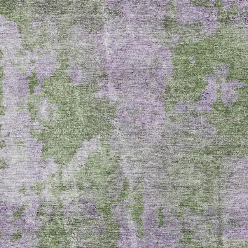 Green And Ivory Abstract Washable Area Rug With UV Protection Photo 3