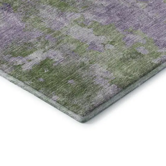 Green And Ivory Abstract Washable Area Rug With UV Protection Photo 7