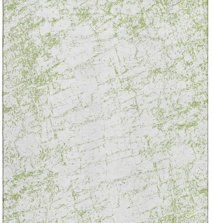 Green And Ivory Abstract Washable Area Rug With UV Protection Photo 3