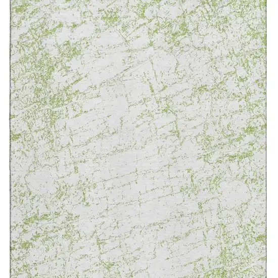 Green And Ivory Abstract Washable Area Rug With UV Protection Photo 4
