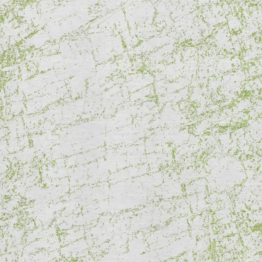 Green And Ivory Abstract Washable Area Rug With UV Protection Photo 3