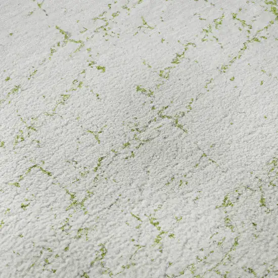 Green And Ivory Abstract Washable Area Rug With UV Protection Photo 9