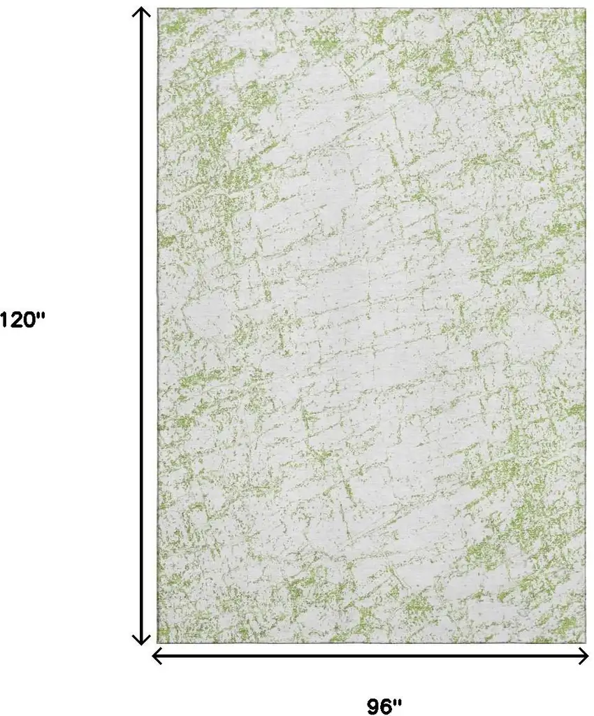 Green And Ivory Abstract Washable Area Rug With UV Protection Photo 3