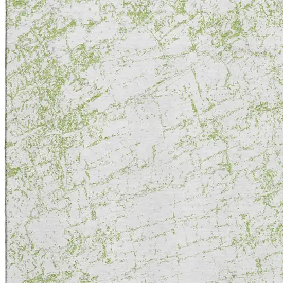 Green And Ivory Abstract Washable Area Rug With UV Protection Photo 3
