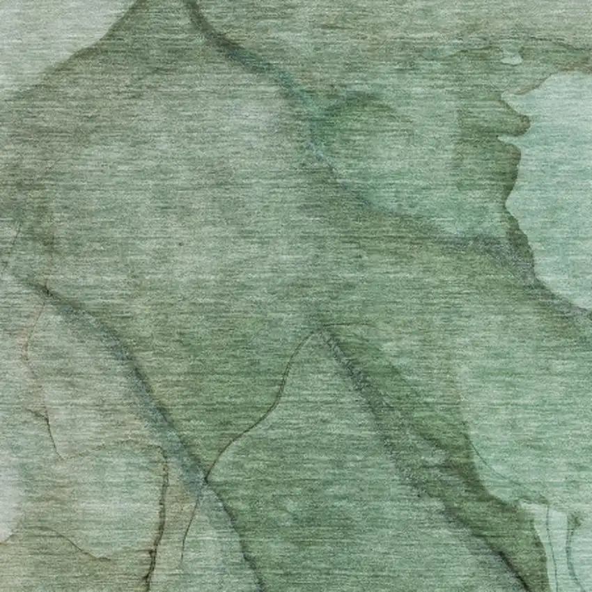 Green And Ivory Abstract Washable Area Rug With UV Protection Photo 3