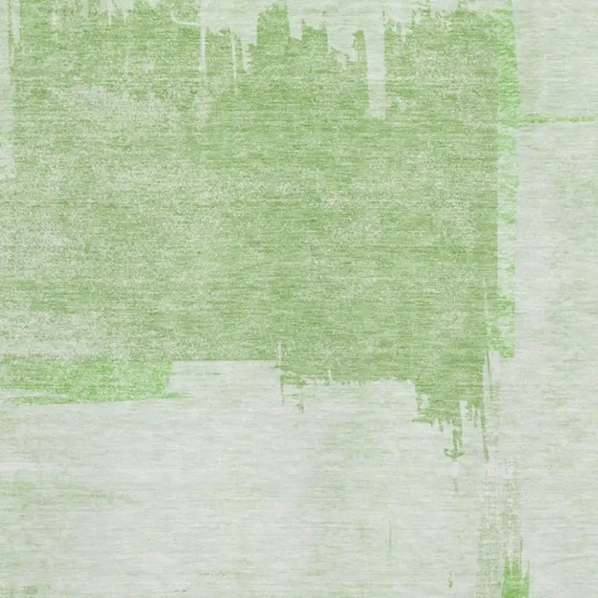 Green And Ivory Abstract Washable Area Rug With UV Protection Photo 2