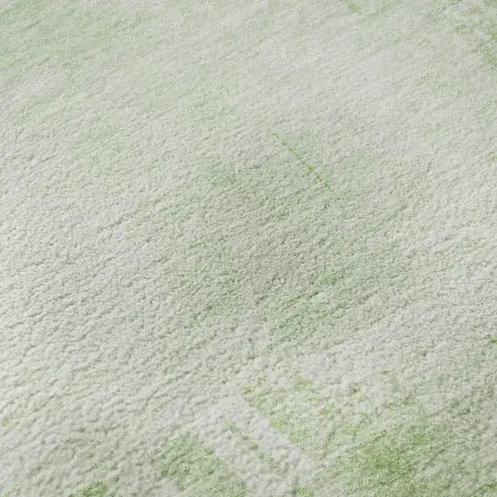 Green And Ivory Abstract Washable Area Rug With UV Protection Photo 9