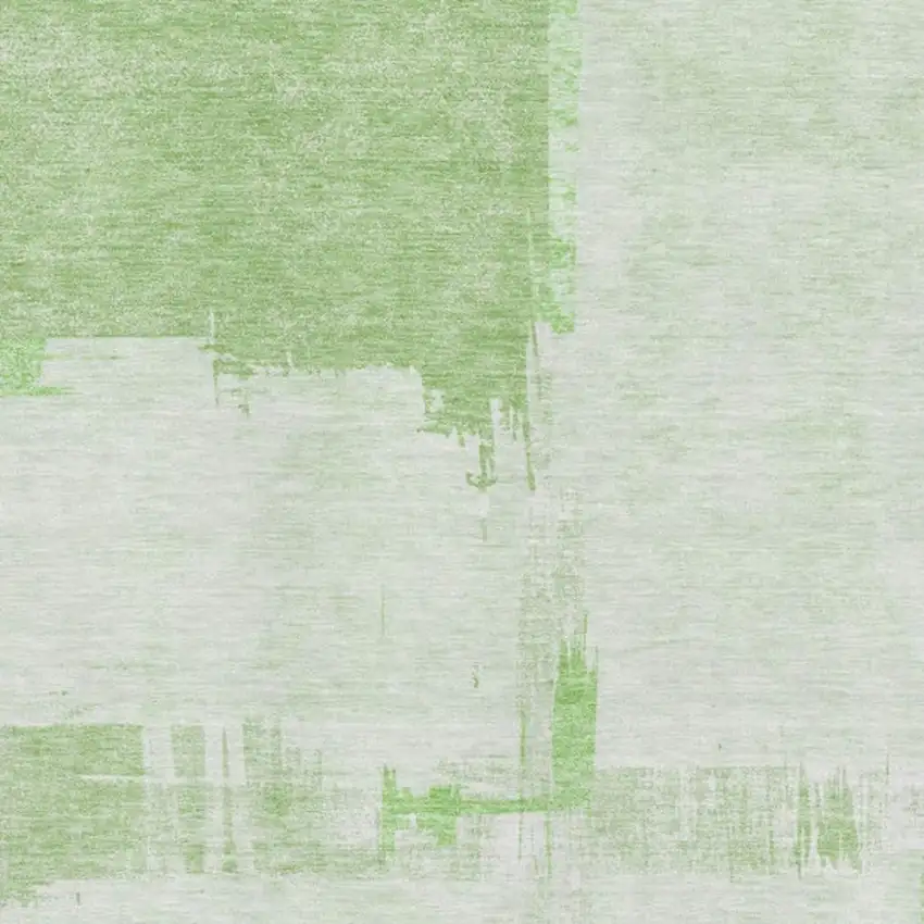 Green And Ivory Abstract Washable Area Rug With UV Protection Photo 2