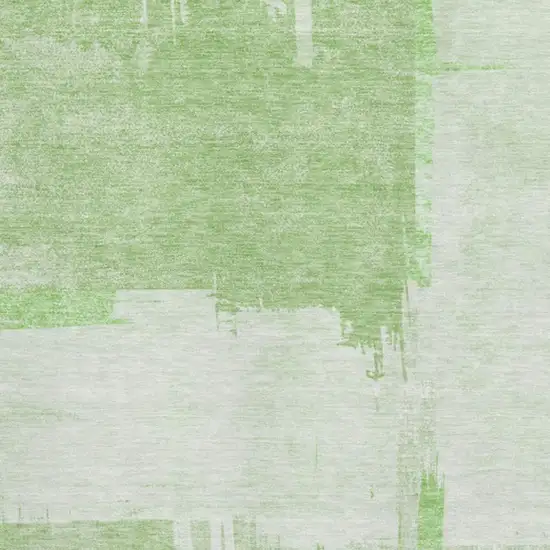 Green And Ivory Abstract Washable Area Rug With UV Protection Photo 2