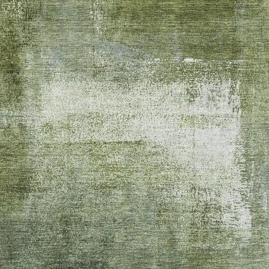 Green And Ivory Abstract Washable Area Rug With UV Protection Photo 3