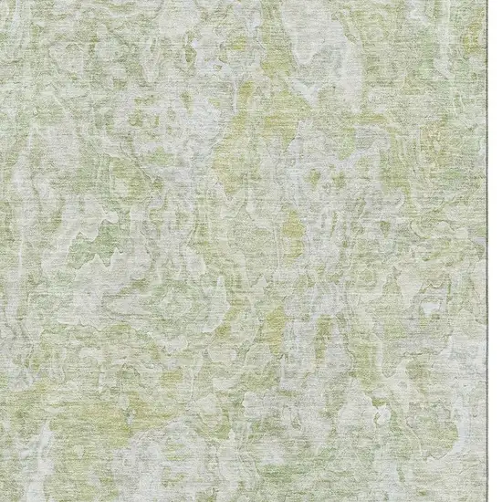 Green And Ivory Abstract Washable Area Rug With UV Protection Photo 3