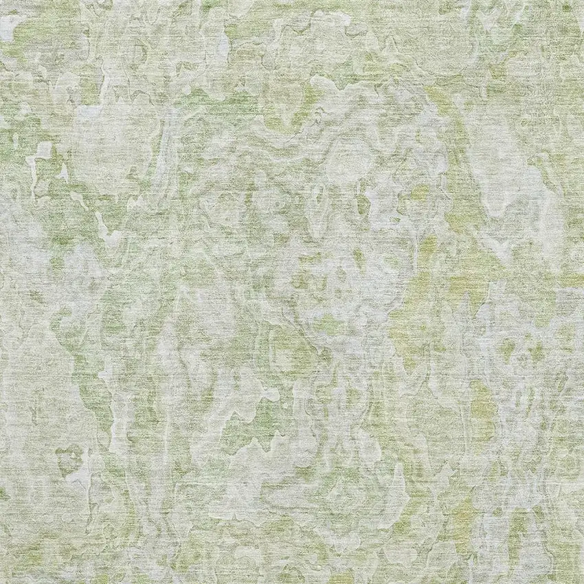 Green And Ivory Abstract Washable Area Rug With UV Protection Photo 3