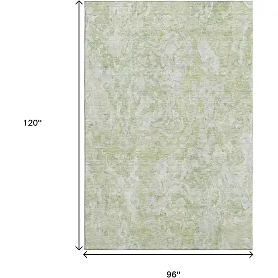 Green And Ivory Abstract Washable Area Rug With UV Protection Photo 3