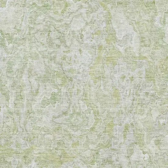 Green And Ivory Abstract Washable Area Rug With UV Protection Photo 3