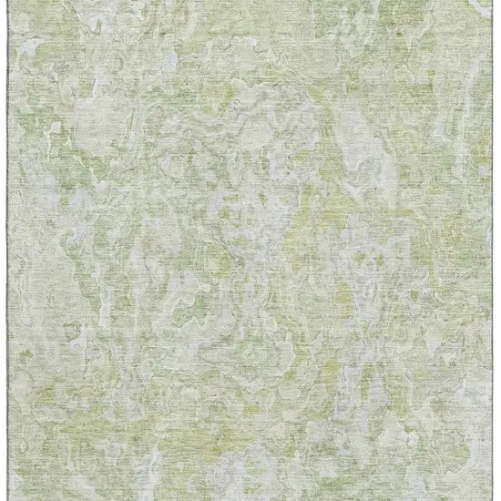 Green And Ivory Abstract Washable Area Rug With UV Protection Photo 4