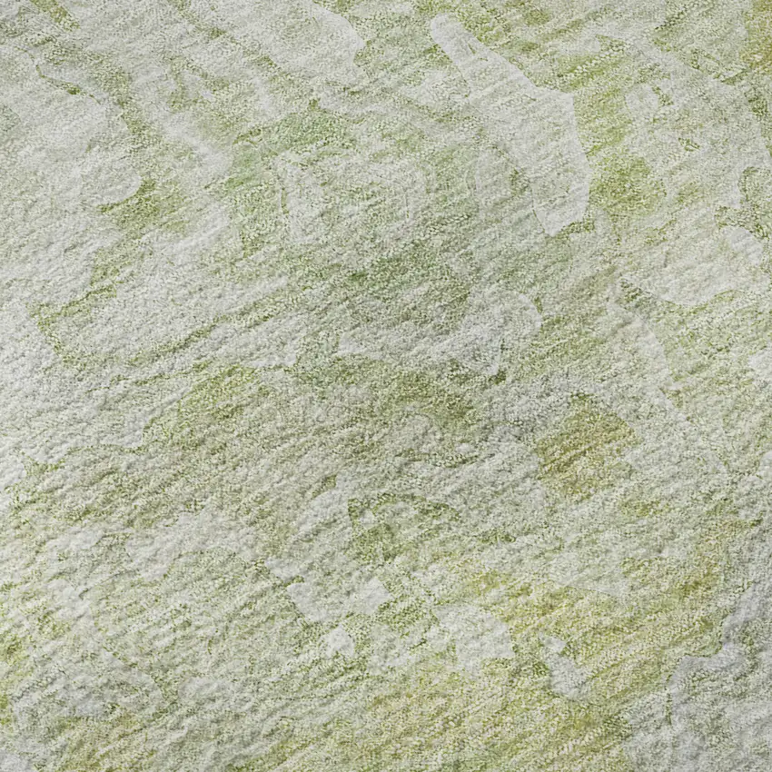 Green And Ivory Abstract Washable Area Rug With UV Protection Photo 9
