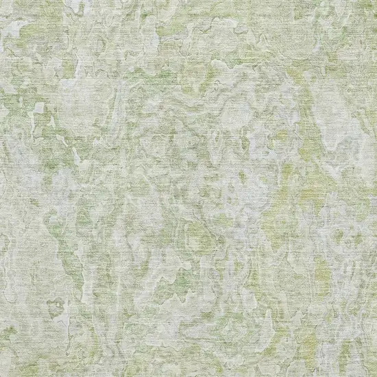 Green And Ivory Abstract Washable Area Rug With UV Protection Photo 3