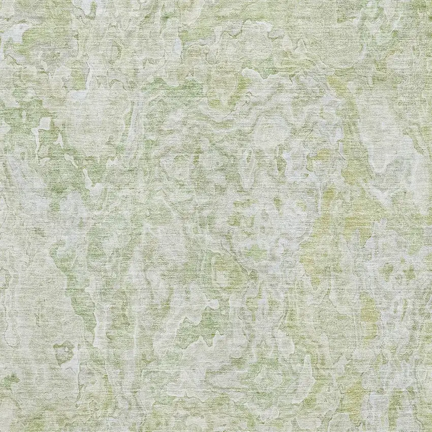 Green And Ivory Abstract Washable Area Rug With UV Protection Photo 3