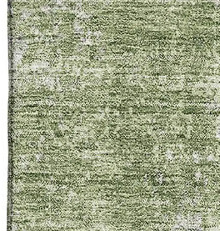 Green And Ivory Abstract Washable Area Rug With UV Protection Photo 4