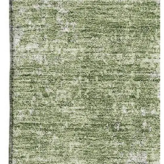 Green And Ivory Abstract Washable Area Rug With UV Protection Photo 4