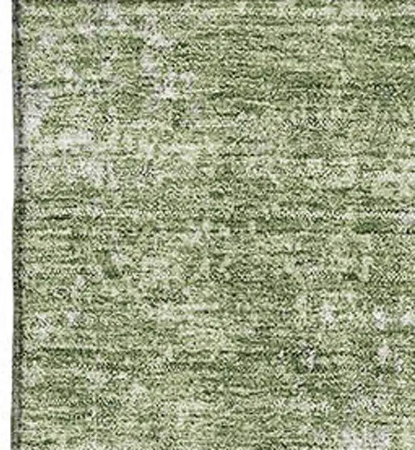 Green And Ivory Abstract Washable Area Rug With UV Protection Photo 2