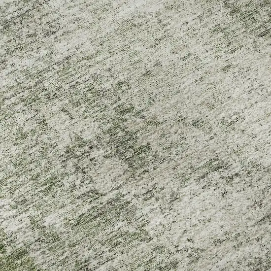 Green And Ivory Abstract Washable Area Rug With UV Protection Photo 9