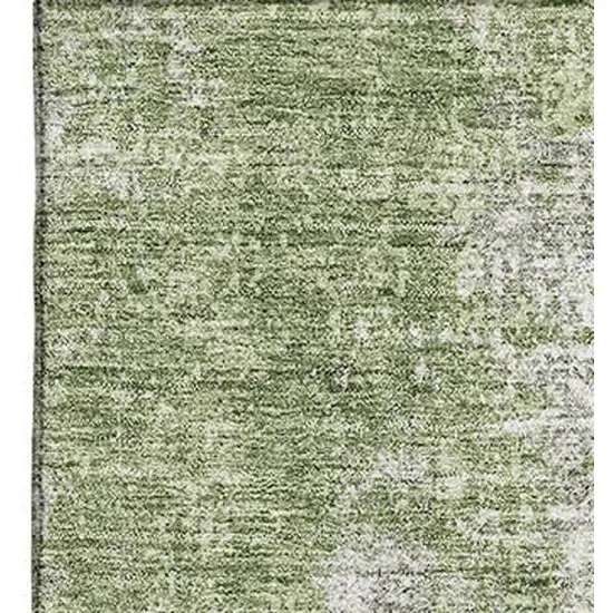 Green And Ivory Abstract Washable Area Rug With UV Protection Photo 3