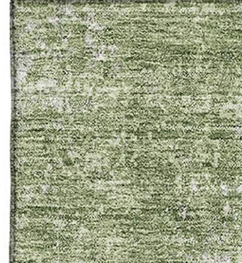 Green And Ivory Abstract Washable Area Rug With UV Protection Photo 2