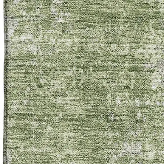 Green And Ivory Abstract Washable Area Rug With UV Protection Photo 2