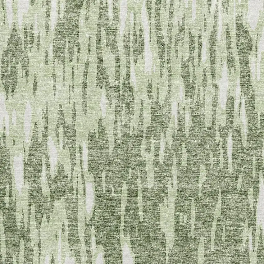 Green And Ivory Abstract Washable Area Rug With UV Protection Photo 2