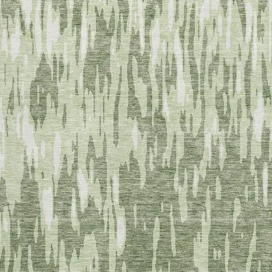 Green And Ivory Abstract Washable Area Rug With UV Protection Photo 2