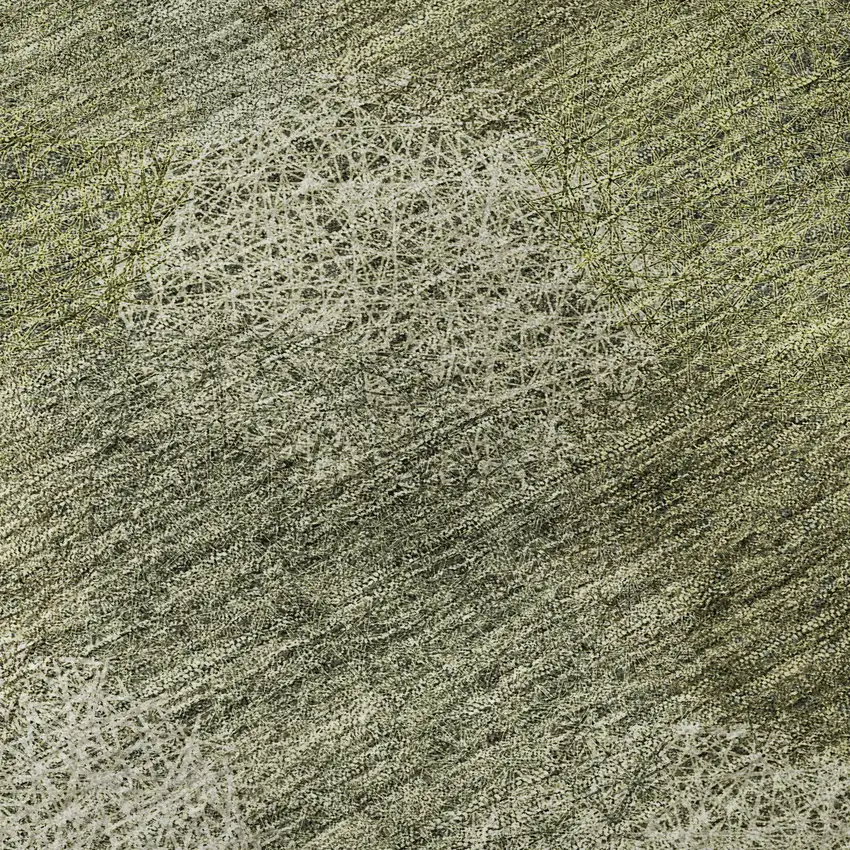 Green And Ivory Abstract Washable Area Rug With UV Protection Photo 9