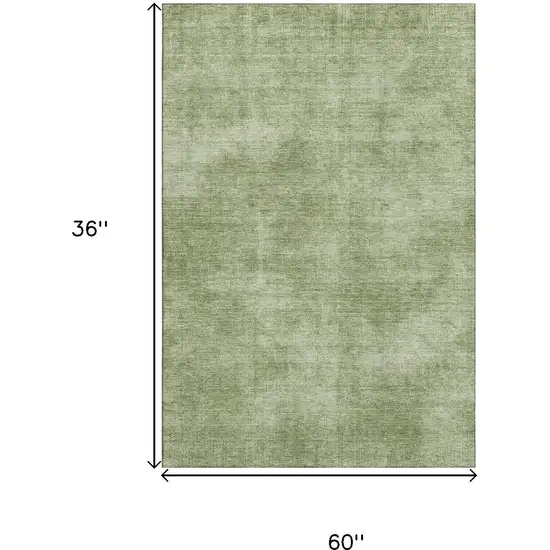 Green And Ivory Abstract Washable Area Rug With UV Protection Photo 8