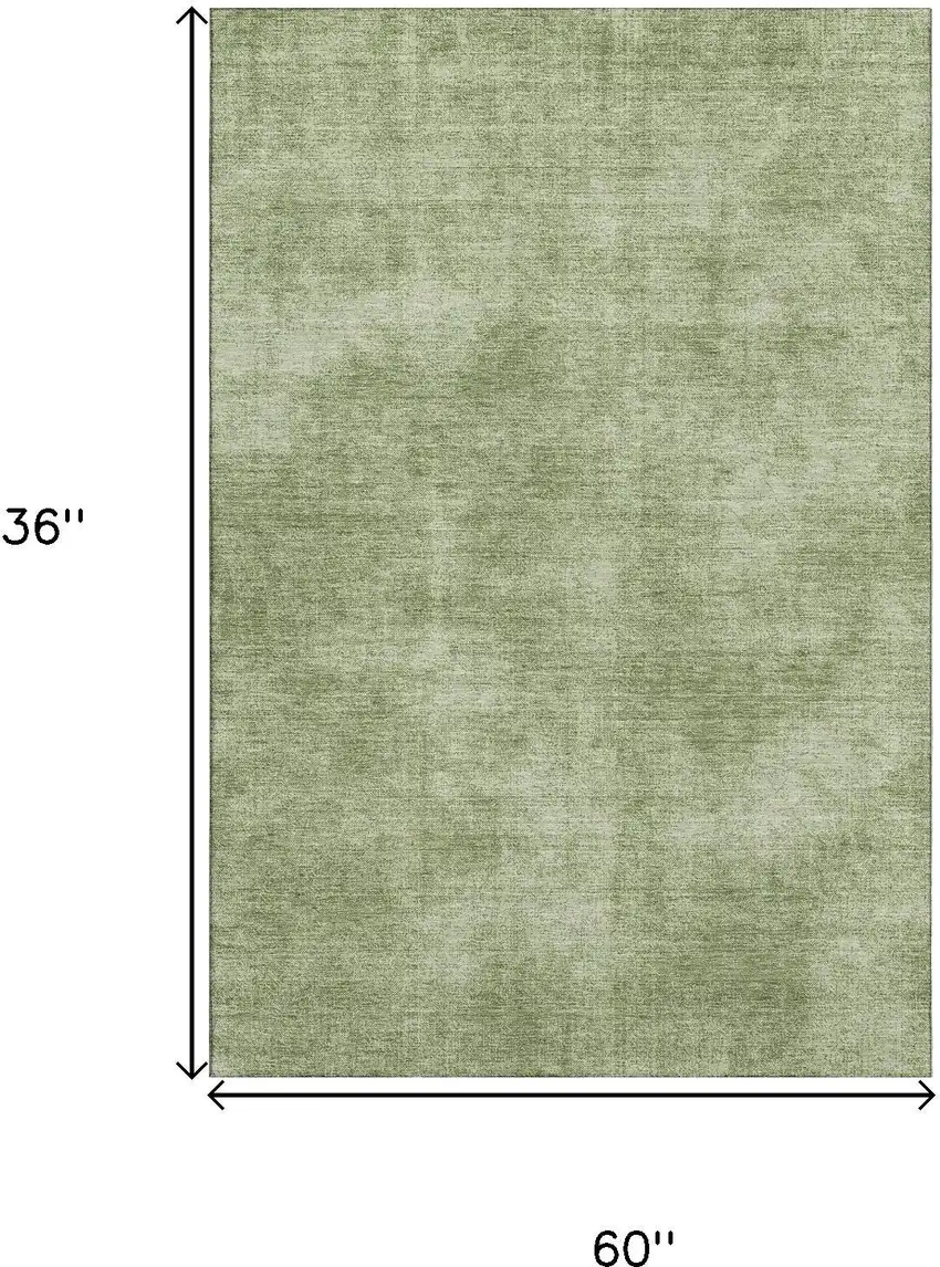 Green And Ivory Abstract Washable Area Rug With UV Protection Photo 8