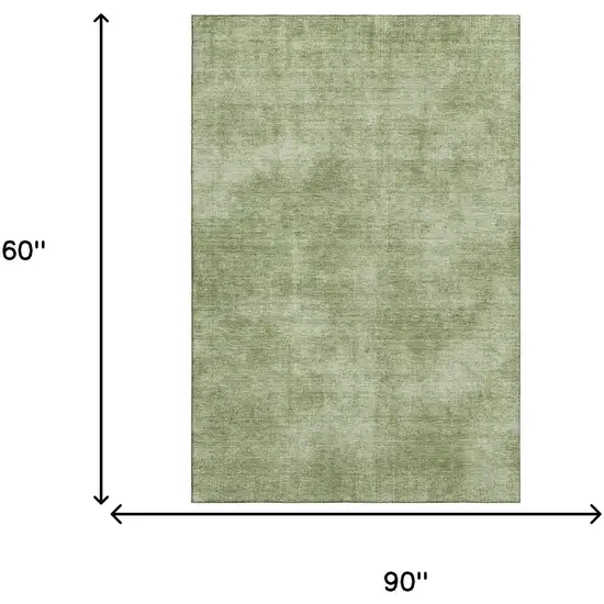 Green And Ivory Abstract Washable Area Rug With UV Protection Photo 7