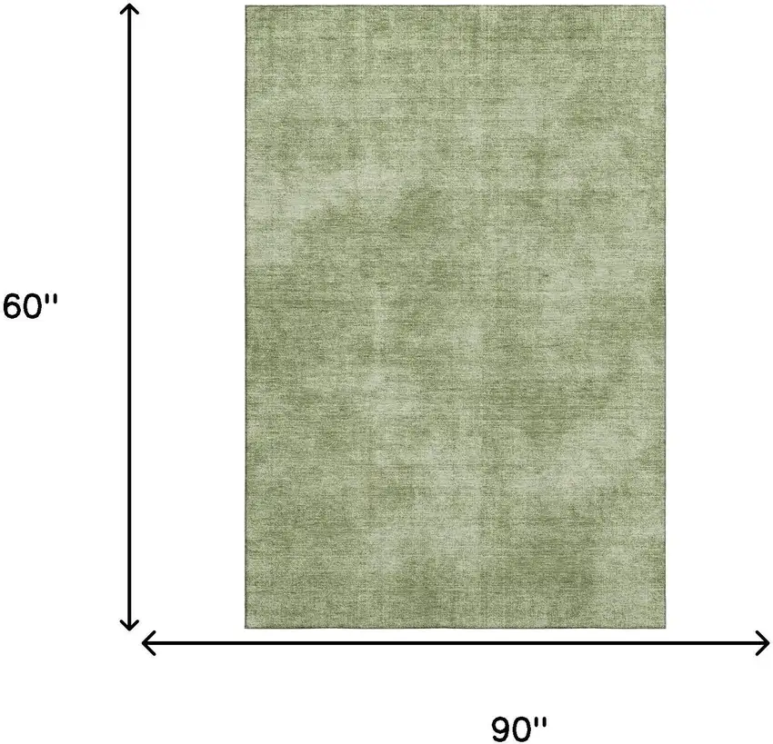 Green And Ivory Abstract Washable Area Rug With UV Protection Photo 7