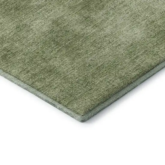Green And Ivory Abstract Washable Area Rug With UV Protection Photo 8