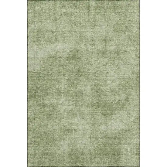 Green And Ivory Abstract Washable Area Rug With UV Protection Photo 6