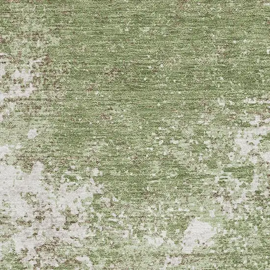 Green And Ivory Abstract Washable Area Rug With UV Protection Photo 2