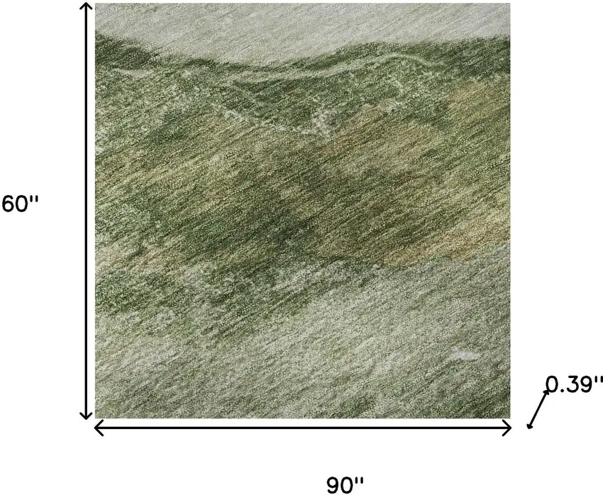 Green And Ivory Abstract Washable Area Rug With UV Protection Photo 9