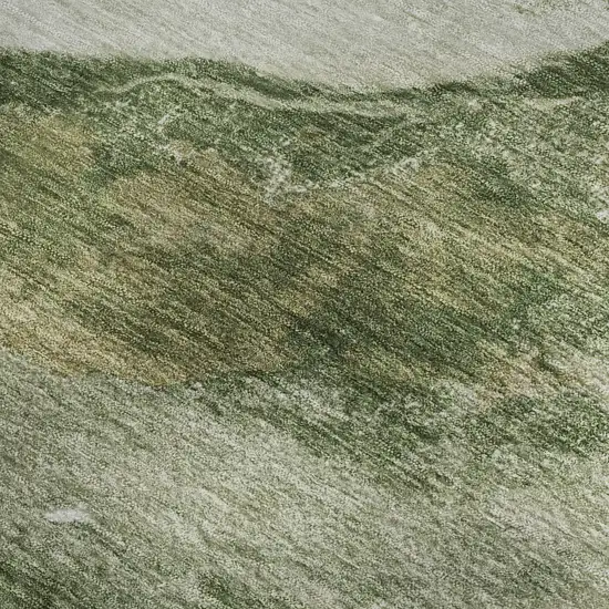Green And Ivory Abstract Washable Area Rug With UV Protection Photo 4