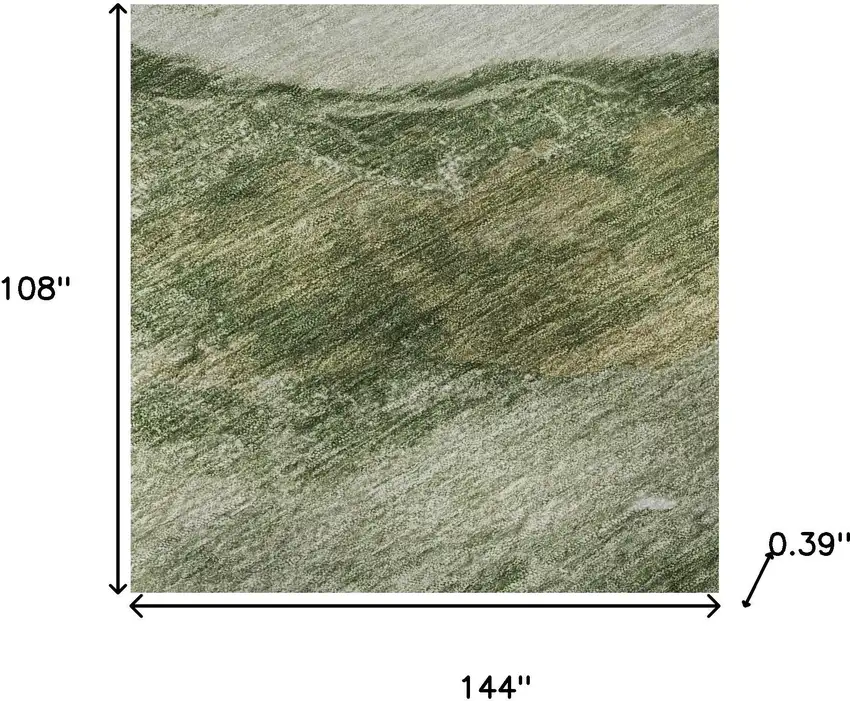 Green And Ivory Abstract Washable Area Rug With UV Protection Photo 8