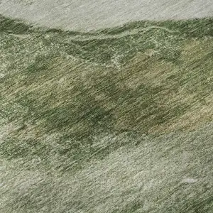 Photo of Green And Ivory Abstract Washable Area Rug With UV Protection