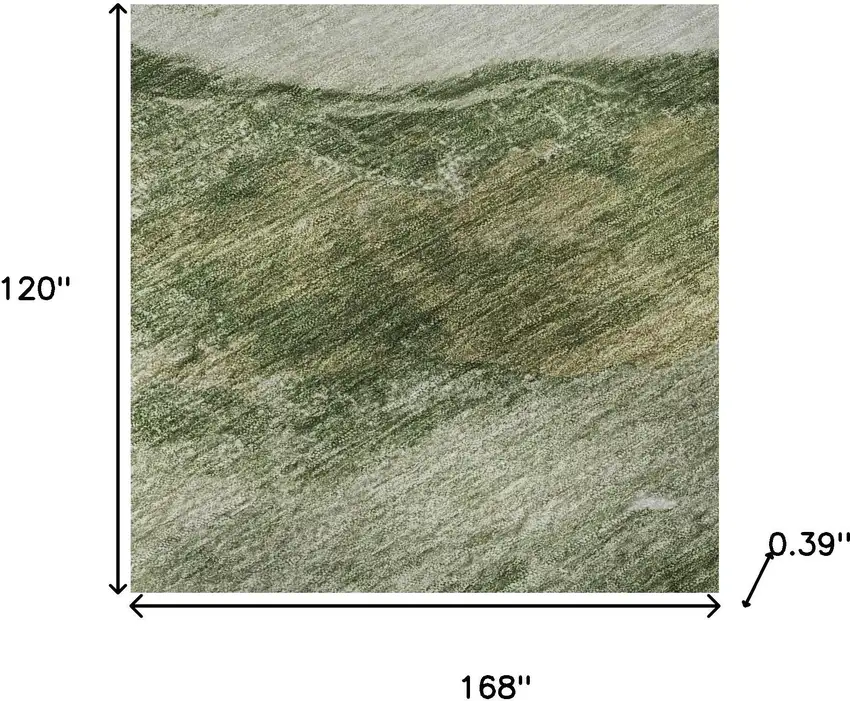 Green And Ivory Abstract Washable Area Rug With UV Protection Photo 9