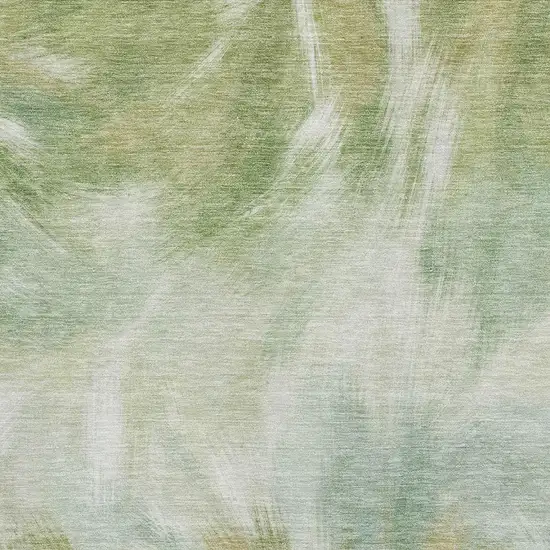 Green And Ivory Abstract Washable Area Rug With UV Protection Photo 3
