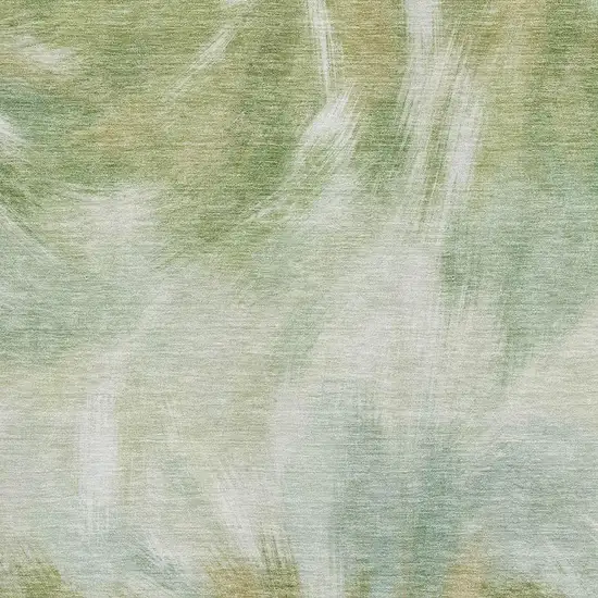 Green And Ivory Abstract Washable Area Rug With UV Protection Photo 3