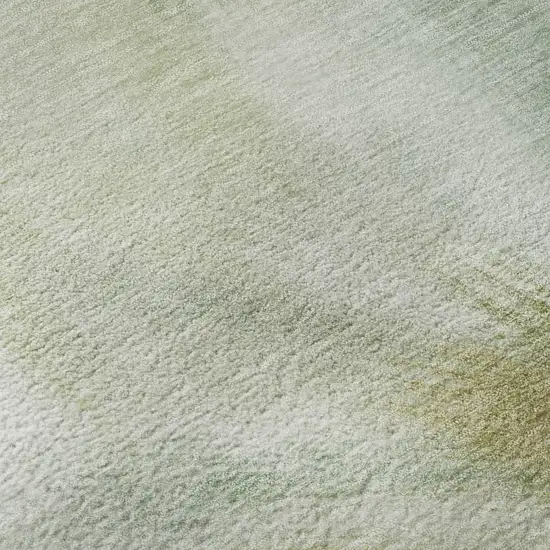 Green And Ivory Abstract Washable Area Rug With UV Protection Photo 8
