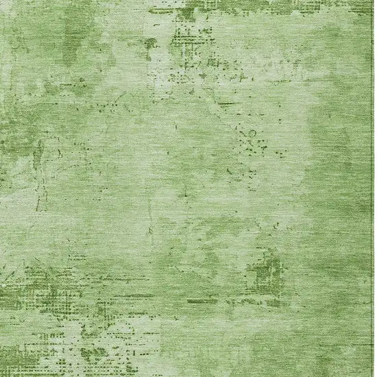 Green And Ivory Abstract Washable Indoor Outdoor Area Rug Photo 5