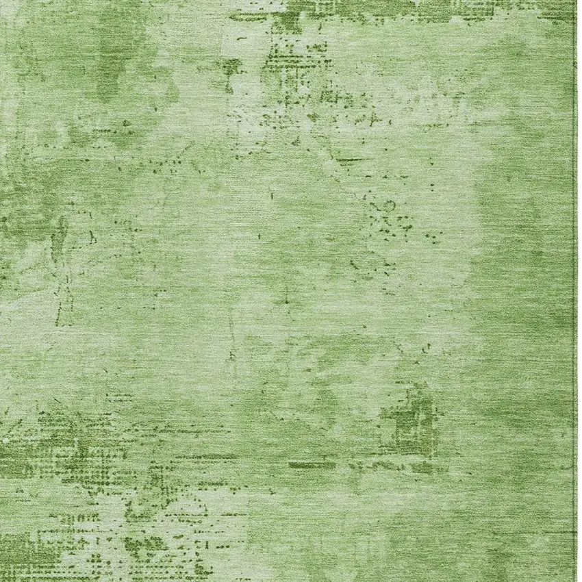 Green And Ivory Abstract Washable Indoor Outdoor Area Rug Photo 5