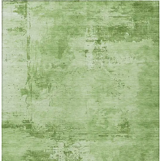 Green And Ivory Abstract Washable Indoor Outdoor Area Rug Photo 6